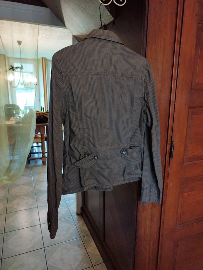 Veste blazer rayures marron vintage y2k M/38 - photo numéro 7