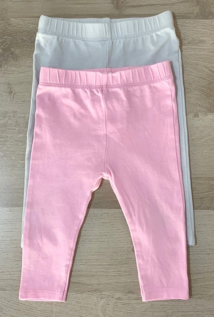 Lot de legging gris et rose 12 mois