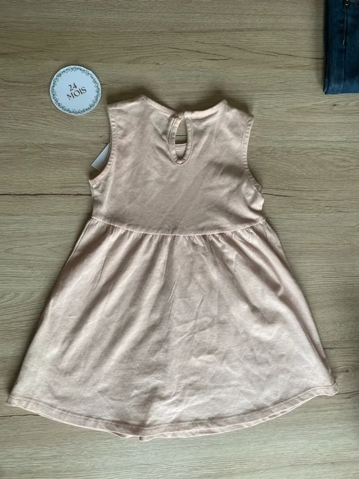 Robe sans manche été rose motif cerise bébé fille 24 mois Kiabi - photo numéro 3