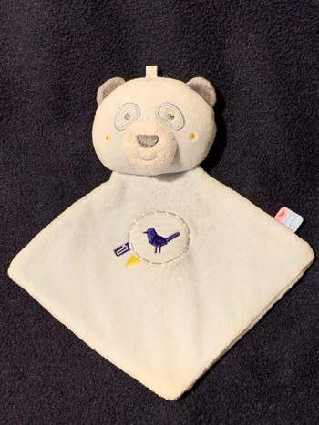 Doudou plat petit ours bleu Sucre D'orge en velours