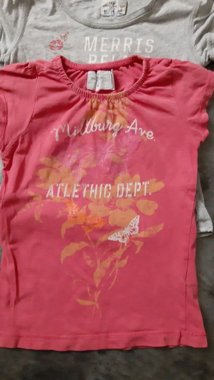 2 t-shirts manches courtes fille 100% coton - photo numéro 2
