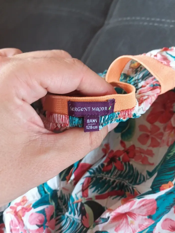 Jupe Fille 8 ans Fleurs Jungle perroquet Sergent major - photo numéro 3