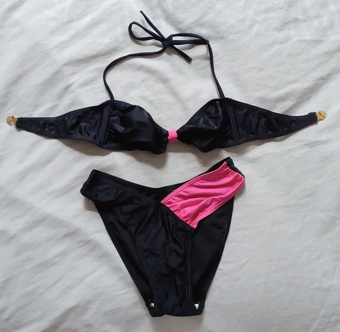 Bikini nour/rose fluo