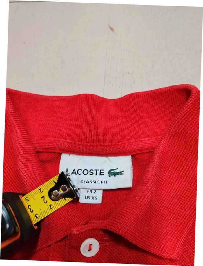 Lacoste polo rouge classic fit authentique très bon état taille  XS - photo numéro 5
