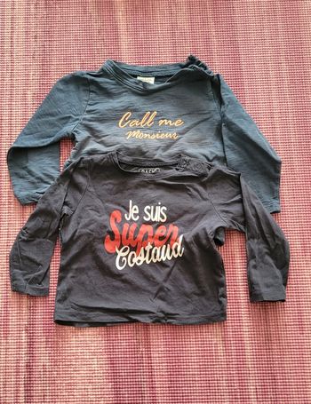 Lot 2 t-shirts à message garçon