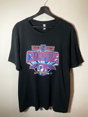 T-shirt noir pour homme Canvas Sam Houston Texan Soccer taille XL 652
