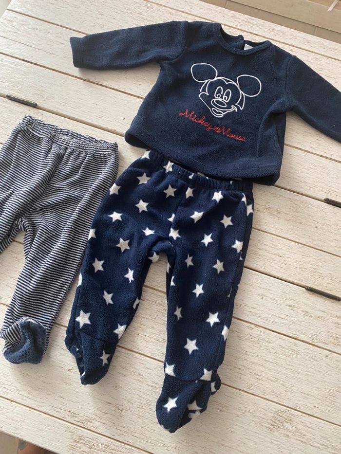 Pyjama 9/12 mois 3 pièces Disney Mickey unisexe garçon ou fille