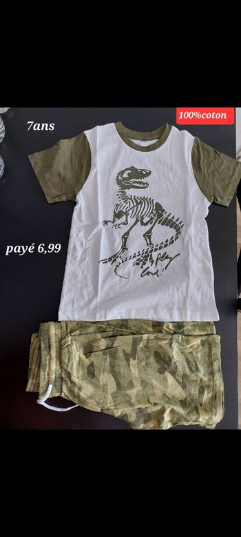 Ensemble short et tee-shirt garçon 7ans