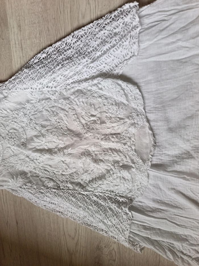 Haut débardeur blanc dentelle taille unique avec mesure parfait état - photo numéro 7