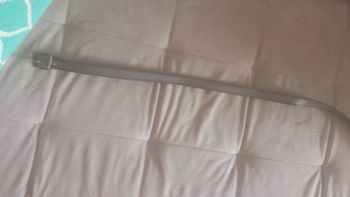 Ceinture croco bleu/gris, 100cm