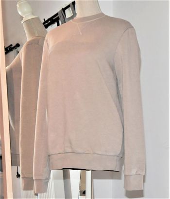 Clockhouse sweat-shirt taupe oversize t.XS tb état
