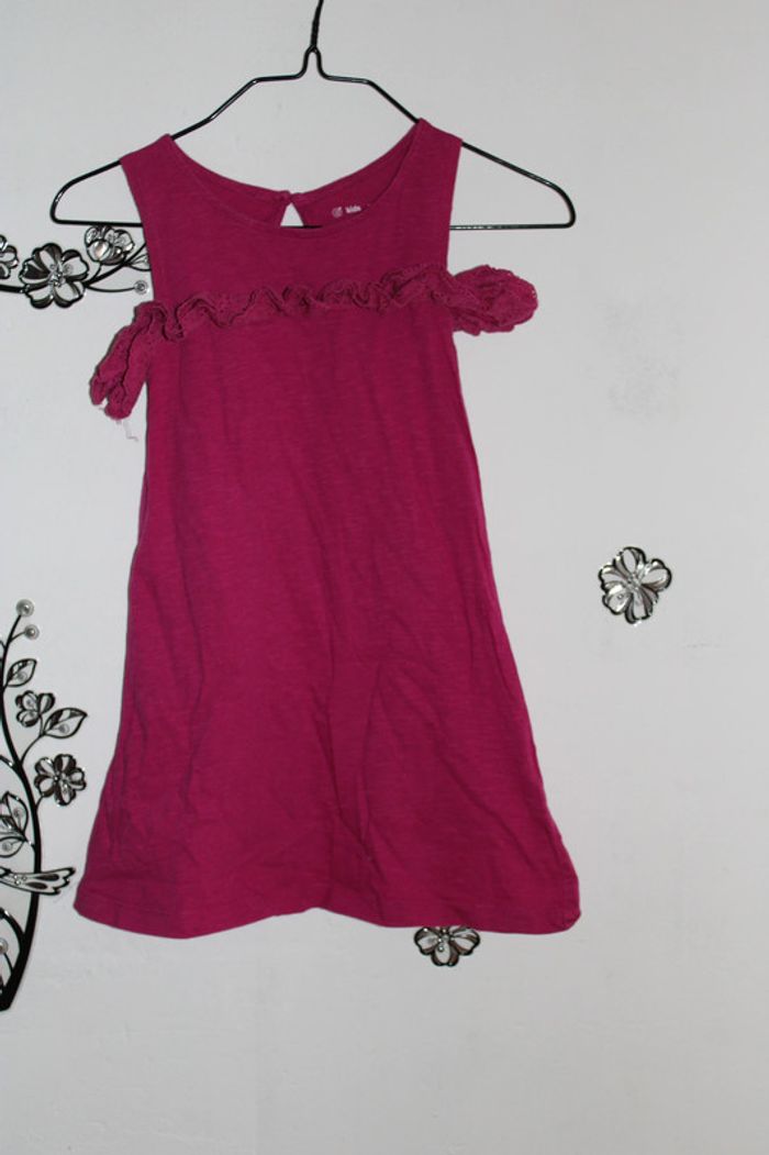 💖 Robe fuchsia Gémo - Volants épaules - Taille 5 ans 💖