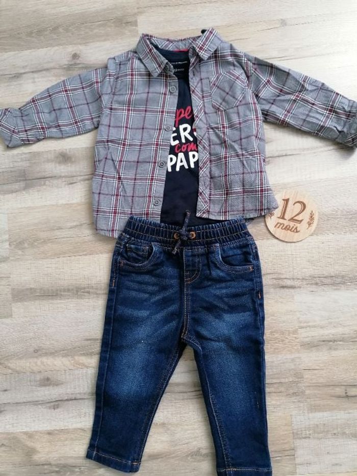 Jean tshirt chemise 12 mois