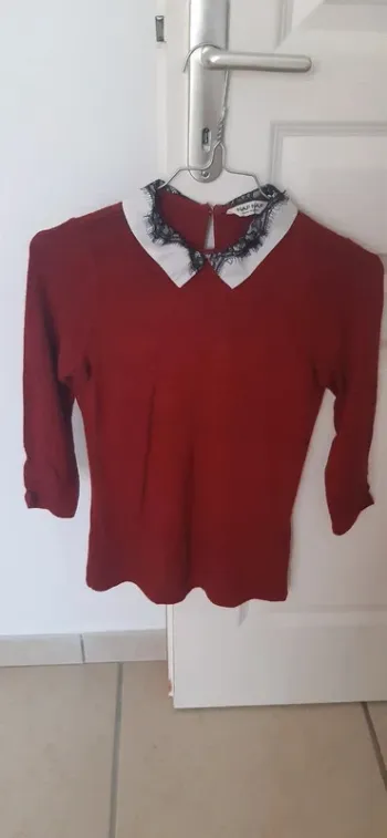 Pull fin rouge bordeaux / Naf Naf / taille 34