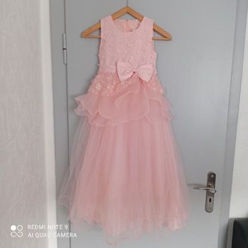 Robe rose abricot 10ans