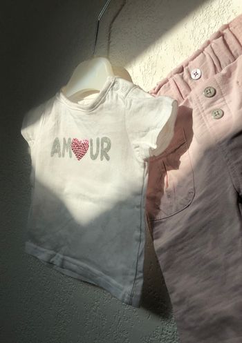 Ensemble t-shirt Boite à Malices + pantalon Obaïbi 3 mois