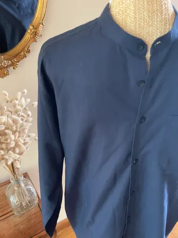 Chemise à Manches Longues - Couleur Bleu Marine - Taille M