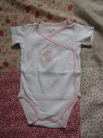 Body croisé manches courtes blanc 6 mois