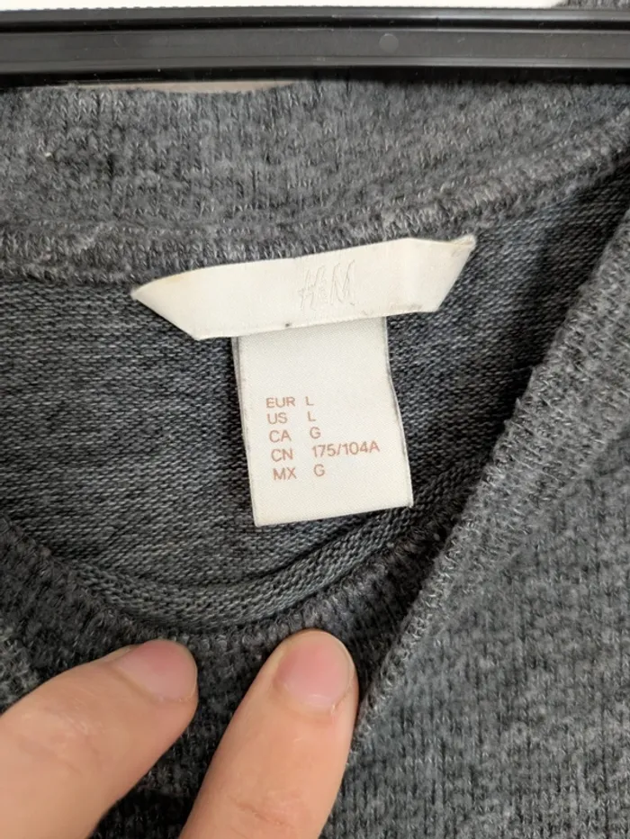 Pull fin / Top fluide gris chiné – H&M – Taille L (40) - photo numéro 3