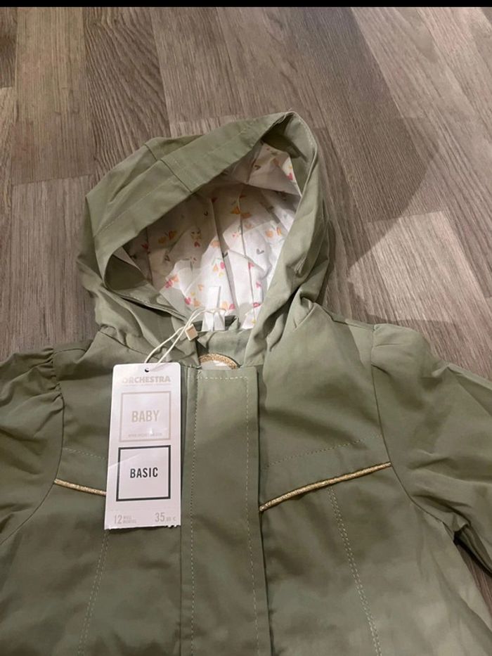Manteau veste tranch kaki taille 12 mois - photo numéro 2