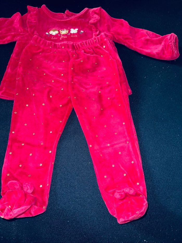 Pyjama deux pièce en velour avec pied antidérapant - Sergent major 80CM - photo numéro 2