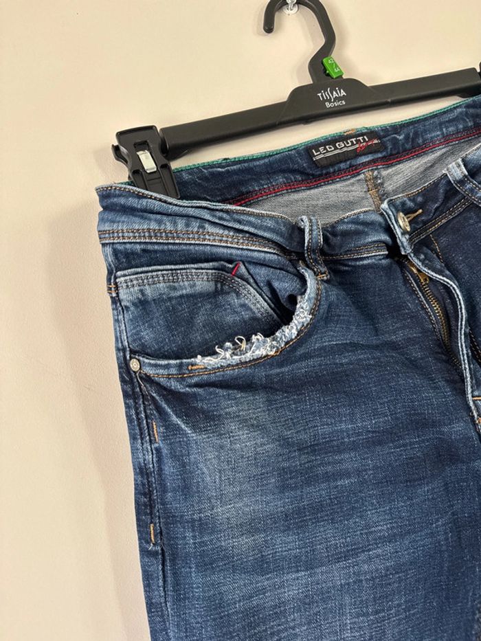 👖 Jeans homme effet déchiré - Taille 40 -w31- brut - très bon état- Léo gutti - photo numéro 2