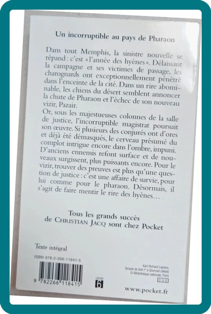 Roman "Le juge d'Égypte / La justice du vizir" Christian Jacq - photo numéro 2