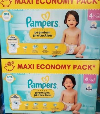 Lot de 2 pack Couches pamperse taille 4 