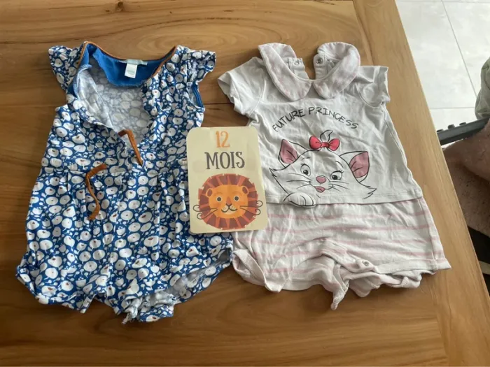 Lot deux combi short 12 mois