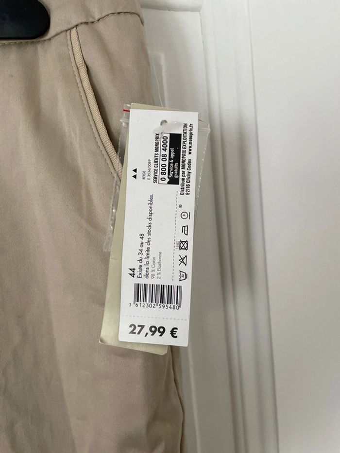 Pantalon Monoprix couleur ficelle taille 44 neuf - photo numéro 3