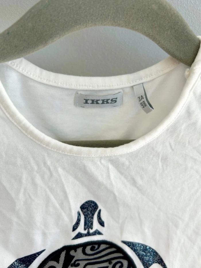 T-shirt blanc tortue / IKKS - 3 ans - photo numéro 3