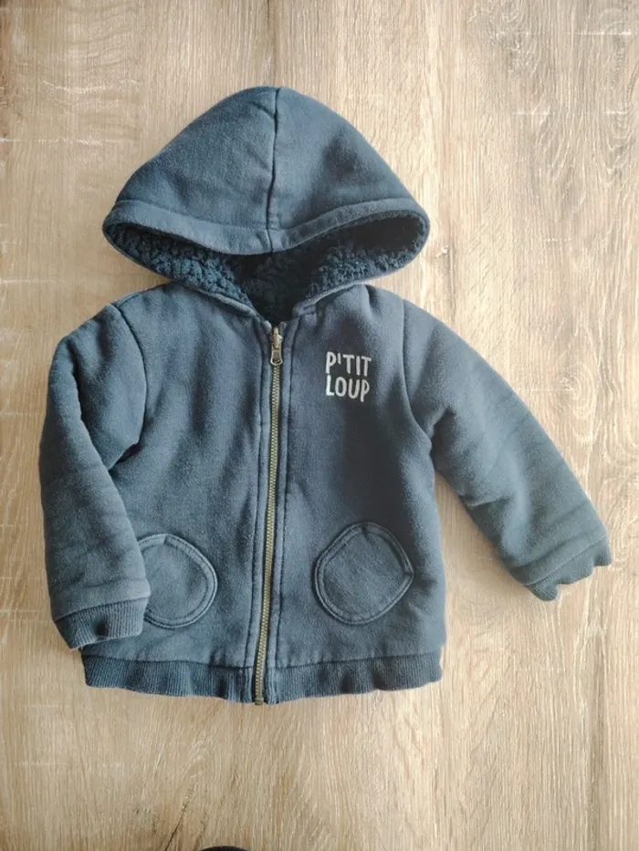 Gilet à capuche zippé épais garçon