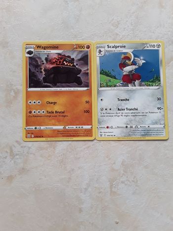 Wagomine + Scalproie lot de 2cartes Pokémon neuves