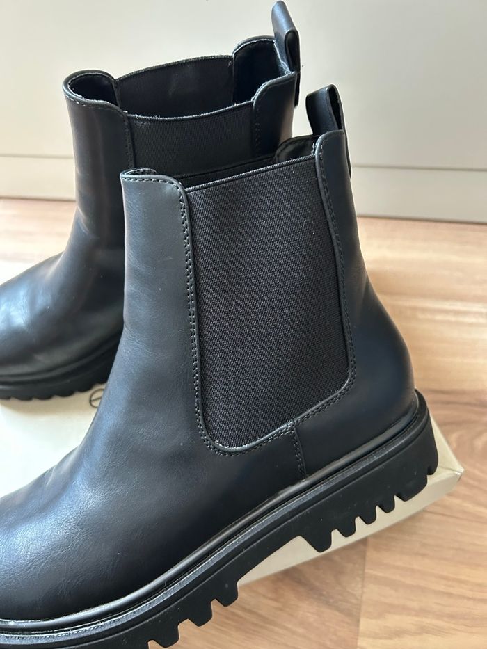 Bottines noires Chelsea à semelles crantées Even&Odd Pointure 39 - photo numéro 3