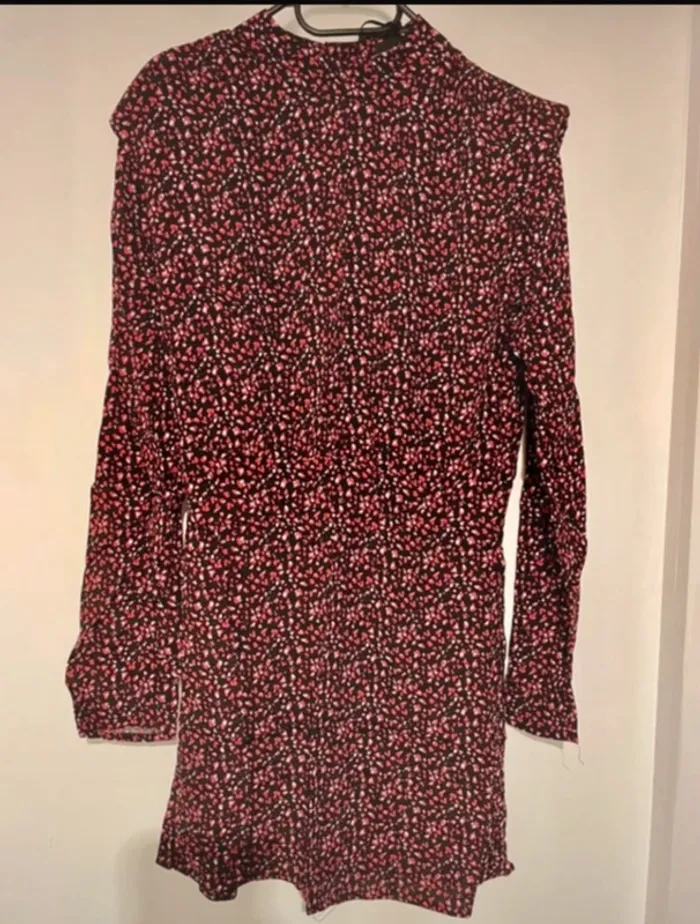 Robe La City bordeaux à motifs noir et blanc – taille 38 – neuve - photo numéro 4