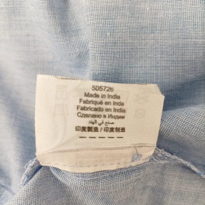 Blouse Esprit bleu clair col V manches retroussables 100 % coton taille 44 A1336 - photo numéro 13