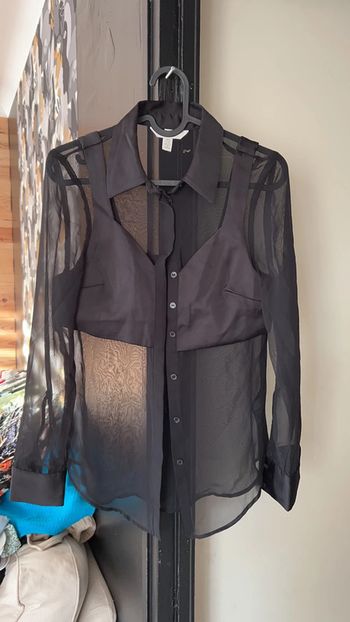 Blouse transparente noir