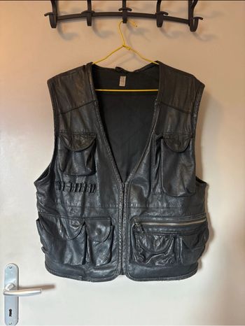 Veste homme sans manches en cuir