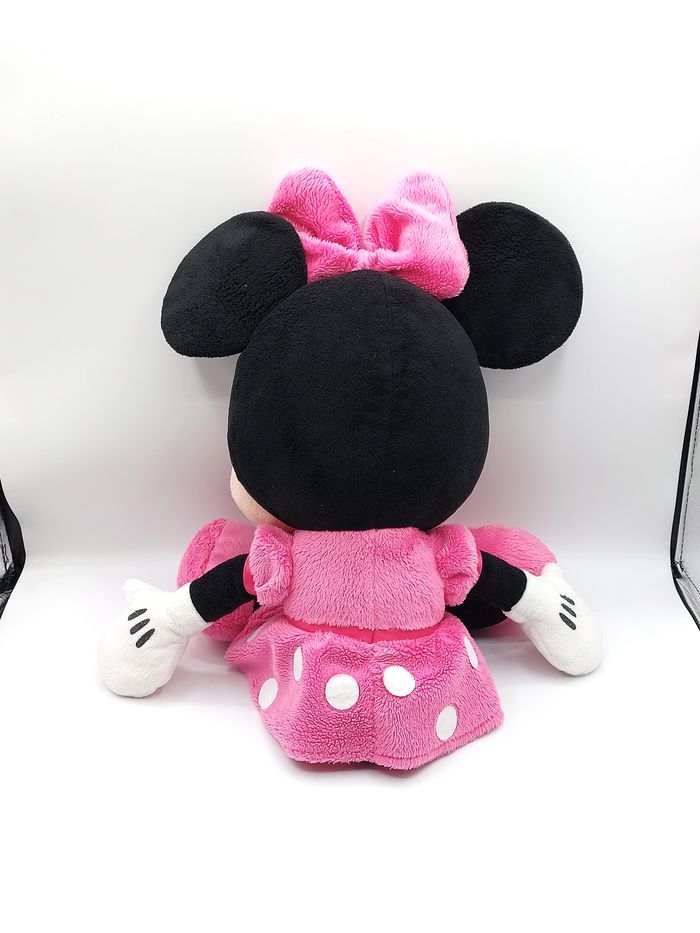 Grande peluche souris Minnie 55 cm Disney Nicotoy robe rose pois blanc doudou - photo numéro 2