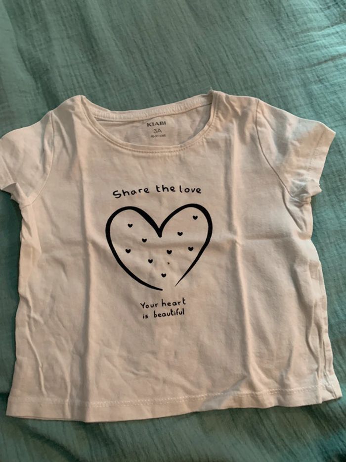T shirt coeur blanc