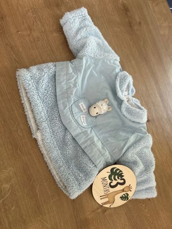 Pull col Claudine moumoute bleu ciel