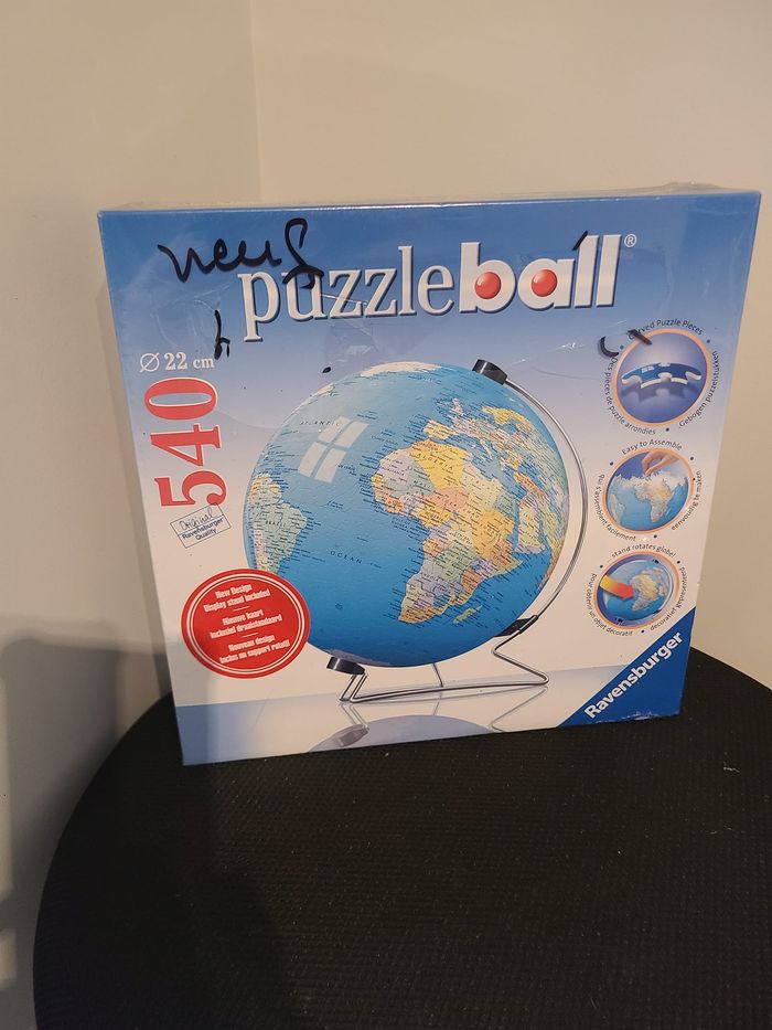 Puzzleball métallique Globe Ravensburger Puzzle Ball 540 pièces Ø 22cm 3D Terre - photo numéro 2