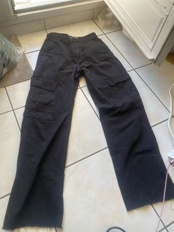 Pantalon, cargo noir, stradivarius, taille 34