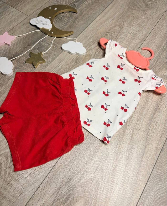 Ensemble tee shirt et short bébé fille kiabi 3 mois - photo numéro 5