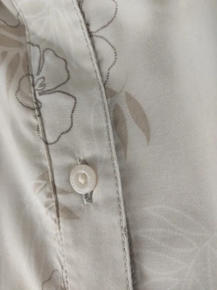 Chemise manches courtes crème motifs fleurs tropicales beige blanc taupe taille XL The North Face - photo numéro 7