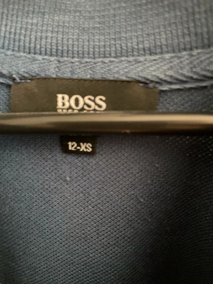 Polo Hugo Boss bleu gris boss 12 ans - photo numéro 3