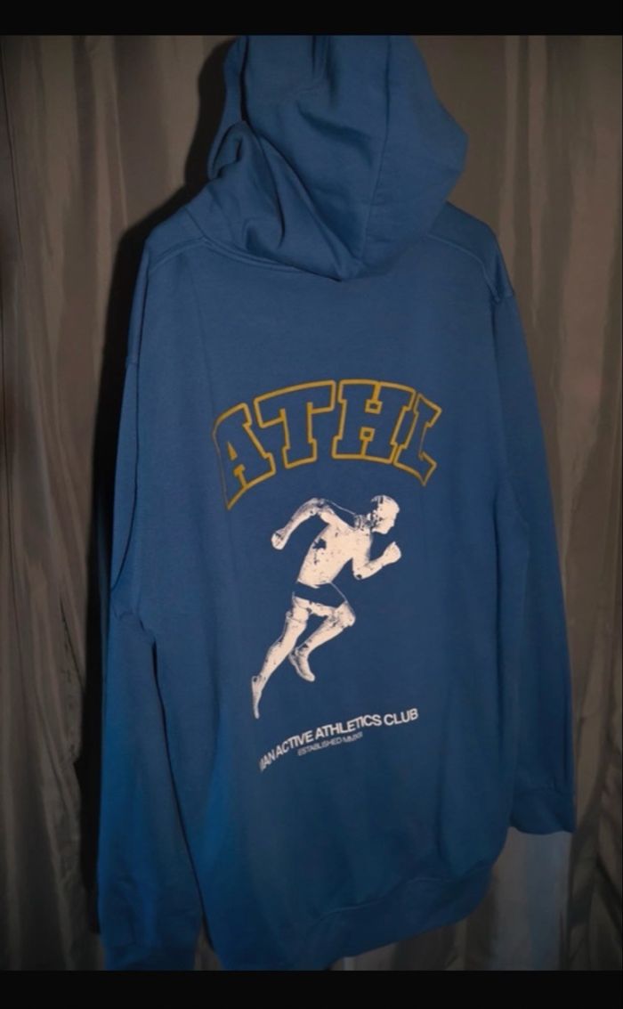 Sweat à capuche bleu oversize - unisexe - photo numéro 2