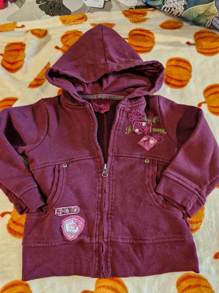 Gilet kmg fille bordeaux 4 ans - photo numéro 2