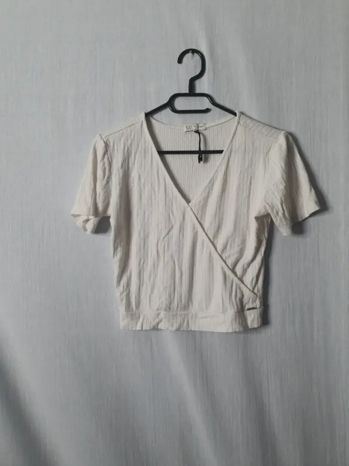Crop top cottelé blanc ikks