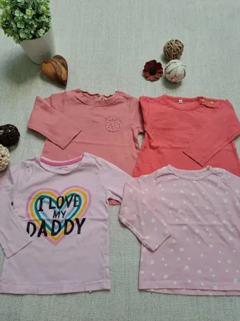 Lot de 4 t-shirts manches longues 80